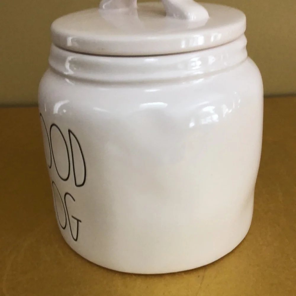 Rae Dunn Magenta Ceramic Pet Treat Canister Inscribed GOOD DOG - Picture 5 of 6